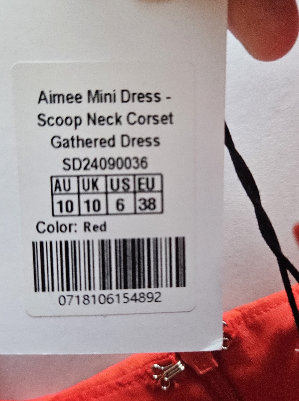 Showpo Aimee Mini Dress Red Corset Fit & Flare Scoop Neck Party Dress Size 6 NWT - Picture 13 of 14
